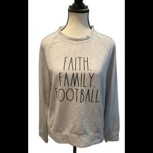 RAE DUNN “Faith Family Football”Sweatshirt Size S‎